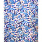 African Print, Stretch Cotton Satin Fabric- Blue, Purple, Taupe "Chiasoka" Per Yard