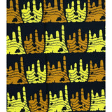 African Print Fabric/ Ankara - Brown, Yellow, Black "Njoya’s Might," YARD or WHOLESALE