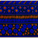 African Print Fabric/ Ankara - Black, Blue, Orange 'Gbehan', YARD or WHOLESALE