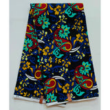 African Print Fabric/ Ankara - Blue, Red, Yellow 'Jalade’ YARD or WHOLESALE