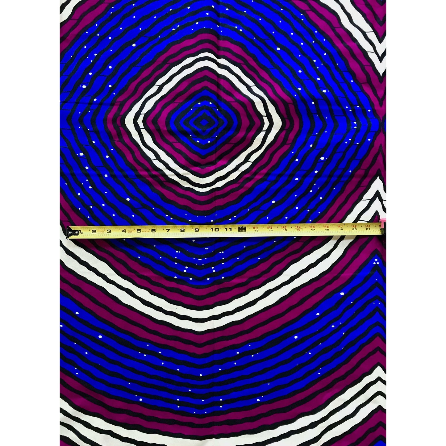 African Print Fabric/ Ankara - Blue, Purple, Cream, Black 'Biriwa Rebel' Design, YARD or WHOLESALE