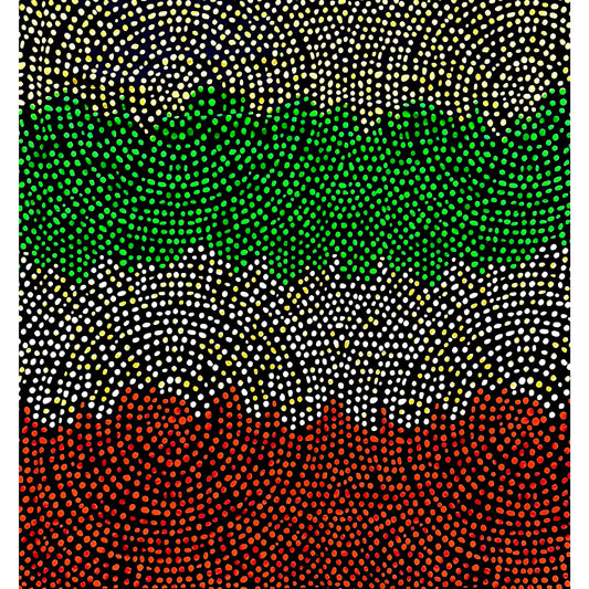 African Print Fabric/ Ankara - Orange, Green, Brown 'Bahililica' Design, YARD or WHOLESALE